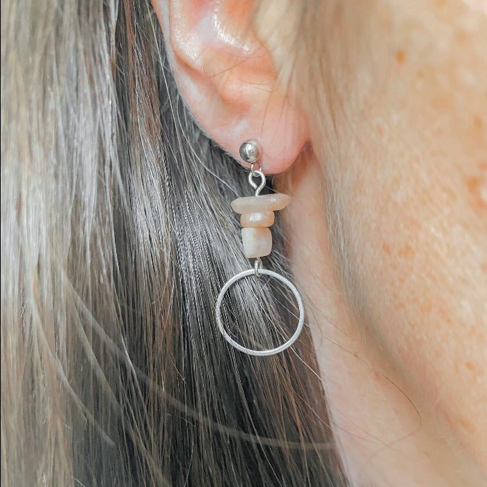 PITAKA | Sunstone and Stainless Steel Earrings