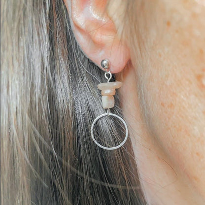PITAKA | Sunstone and Stainless Steel Earrings