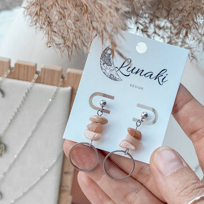 PITAKA | Sunstone and Stainless Steel Earrings