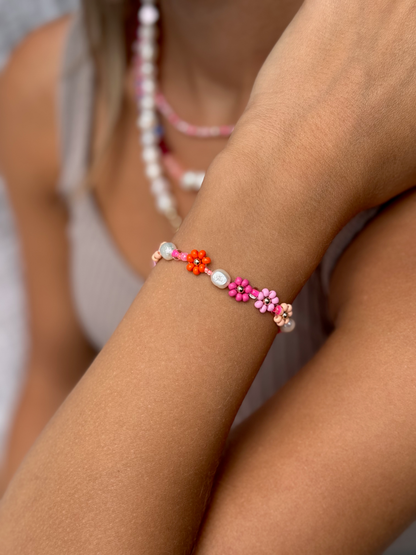Bracelet Daisy Brights « Pamplemousse rose »