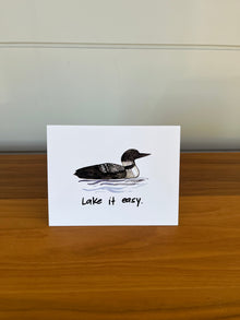 Détendez-vous au bord du lac | Carte de vœux blague de papa pleine de jeux de mots