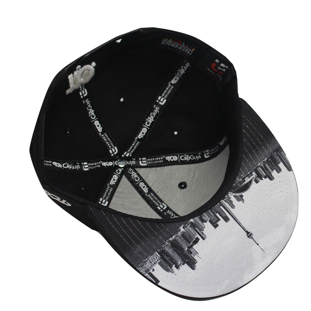 Hustle - T.O. - Casquette Snapback Blanche et Noire The Cap Guys TCG / Inspired Exclusives