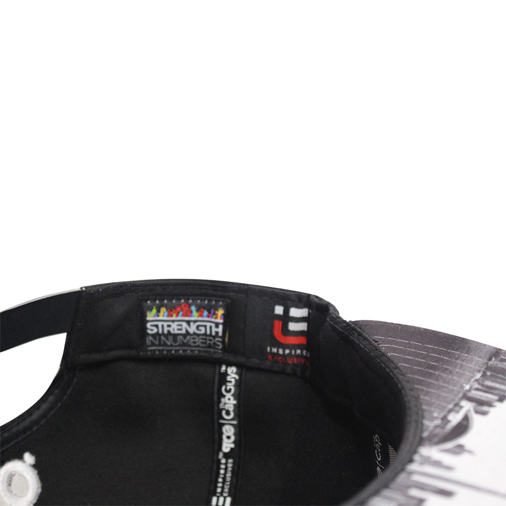 Hustle - T.O. - Casquette Snapback Blanche et Noire The Cap Guys TCG / Inspired Exclusives