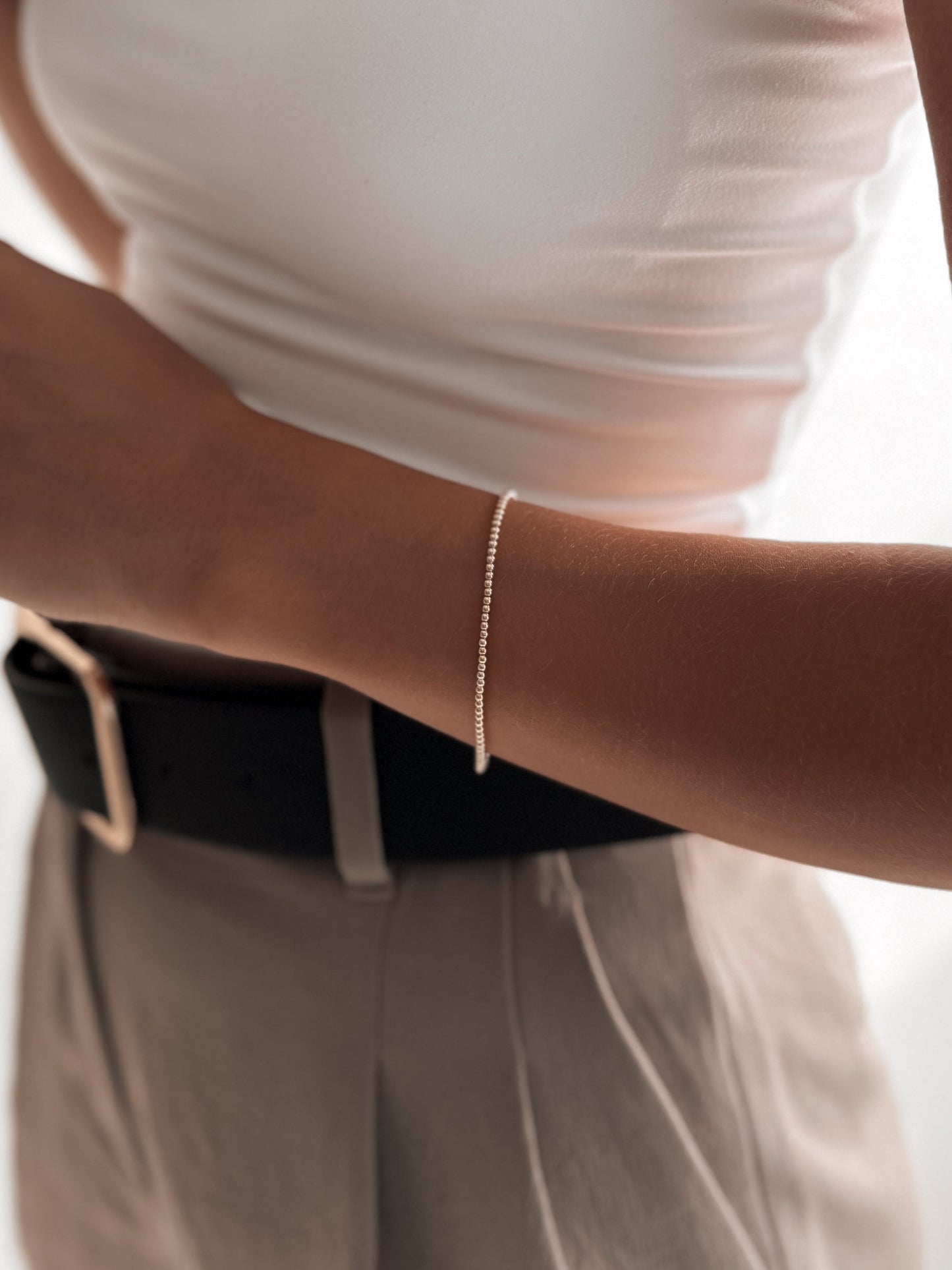 Bracelet extensible délicat en or rempli