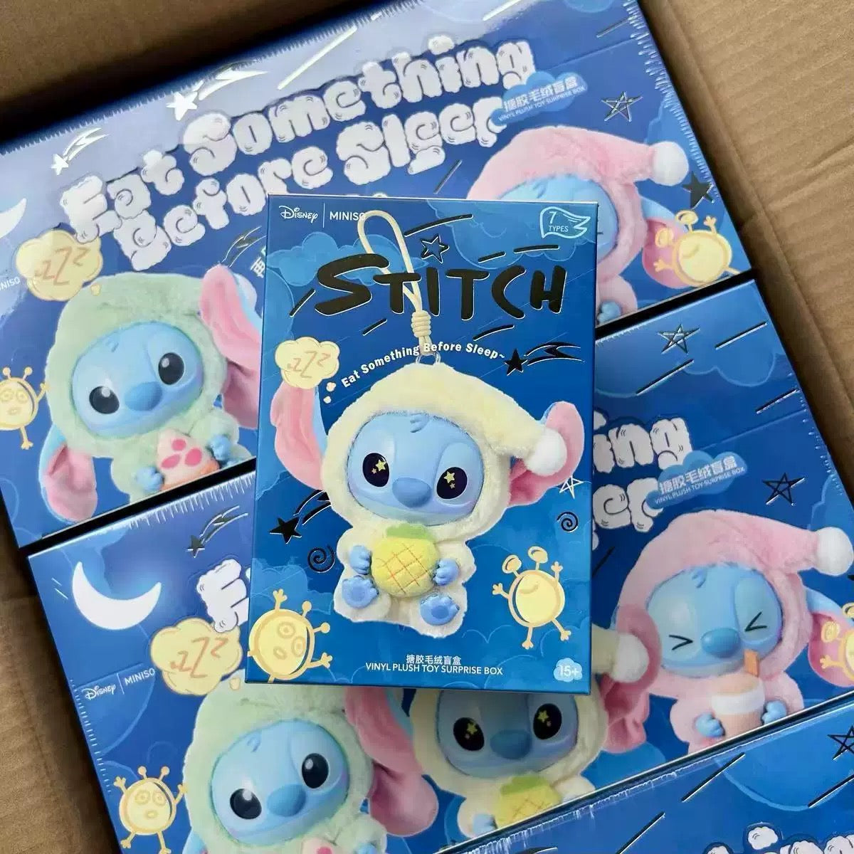 Stitch "Eat Something before Sleep" Series Vinyl plush keychain Blind Box Pendant