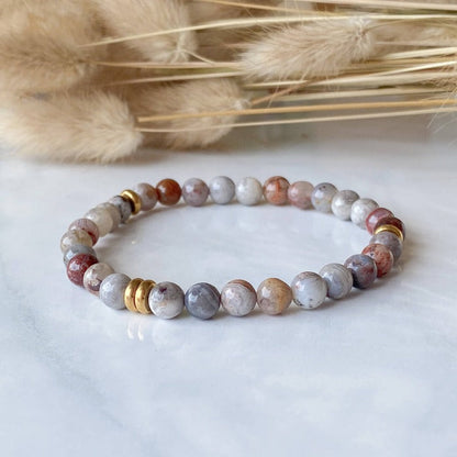 AGATE | Agate and stainless steel bead bracelet
