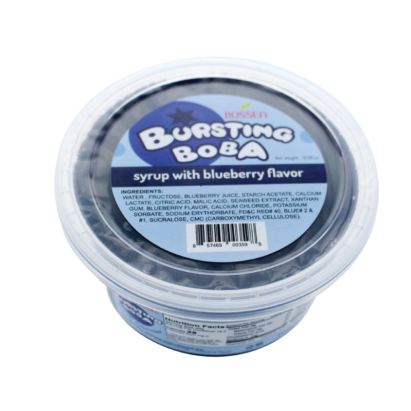 « OFFRE EXCEPTIONNELLE » Boba Éclatante Myrtille | Billes Éclatantes | Mini-pot de 490g | 6 Mini-pots par Caisse | 60 Caisses par Palette | Livraison Gratuite au Canada pour les Commandes Supérieures à 199 CAD