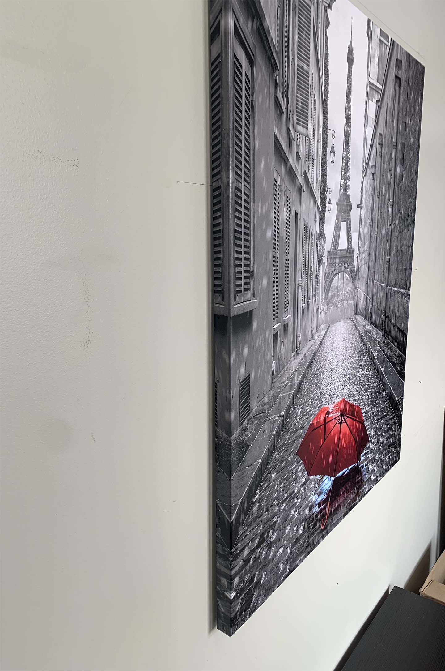 Toile murale - Parapluie rouge Tour Eiffel - Œuvre imprimée