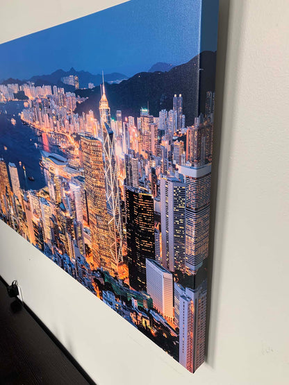 Impression sur toile-Hong Kong-Skyline-Art mural