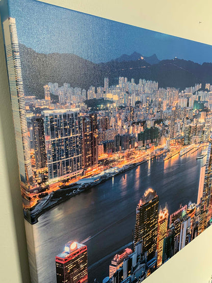 Impression sur toile-Hong Kong-Skyline-Art mural
