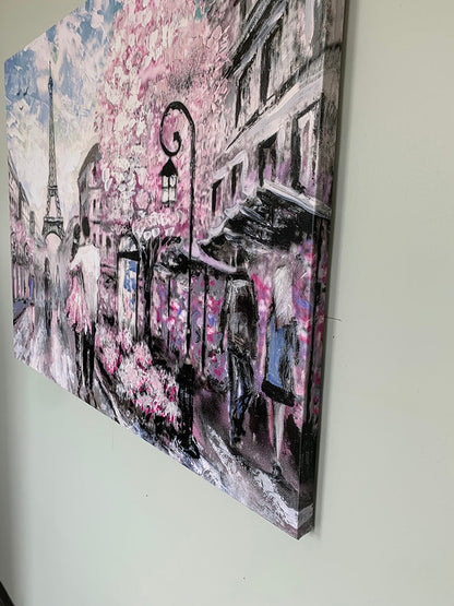 Joli Paris rose - Décoration murale en toile - Art mural