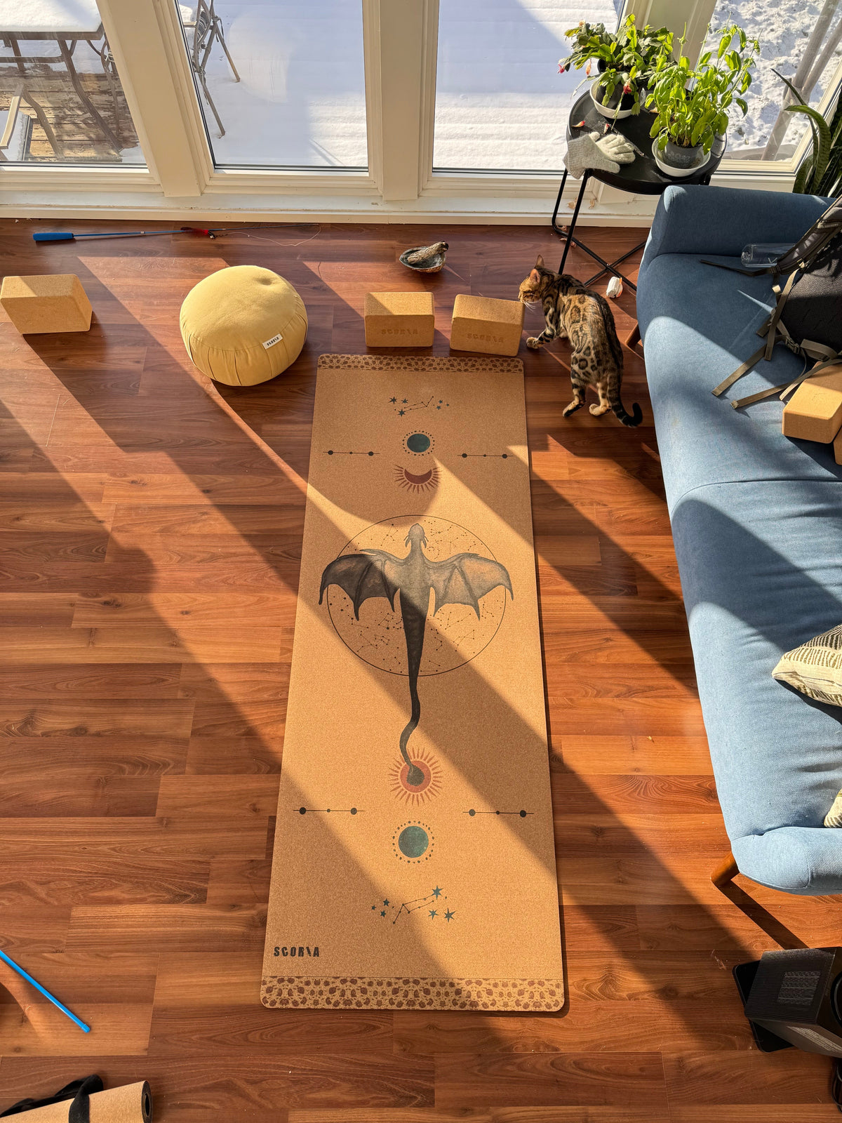 Tapis de Yoga en Liège Dragon Volant | 4,5 MM
