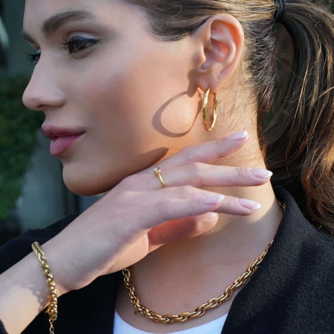Style ISLINGTON : Collier chaîne multi-maillons épais et complexe