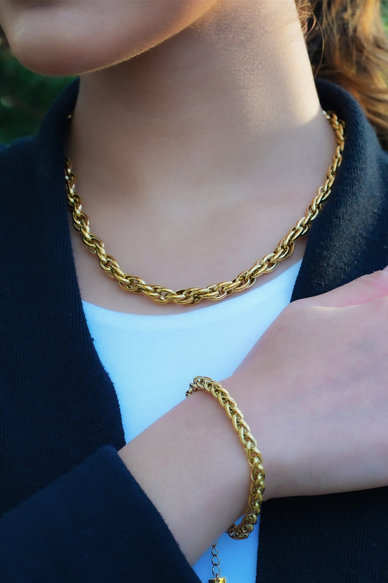 Style ISLINGTON : Collier chaîne multi-maillons épais et complexe