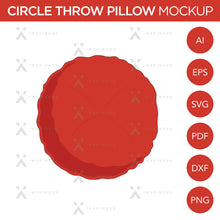 Coussin rond - Maquette et modèle - 1 angle, 1 style, avec calques, vecteur détaillé et modifiable en EPS, SVG, AI, PNG, DXF et PDF