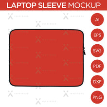 Housse pour ordinateur portable - Maquette et modèle - 1 angle, 1 style, calques, détaillé et vecteur modifiable en EPS, SVG, AI, PNG, DXF et PDF