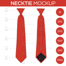 Necktie - Mockup and Template - 2 Angles, 1 Style, Layered, Detailed and Editable Vector in EPS, SVG, AI, PNG, DXF and PDF