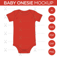 Body bébé une pièce - Maquette et modèle - 1 angle, 1 style, calques, vecteur détaillé et modifiable aux formats EPS, SVG, AI, PNG, DXF et PDF