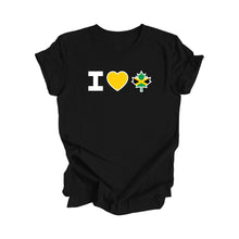 I Love Canada - Feuille d'érable canadienne avec drapeau jamaïcain, T-shirt cadeau canadien, Cadeau jamaïcain, T-shirt drapeau national - Inspired X
