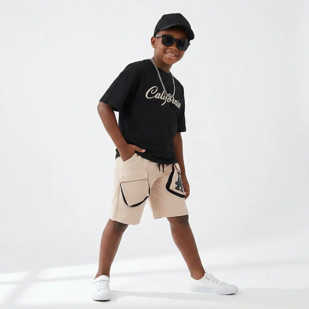 California Boy Shorts Set & Hat