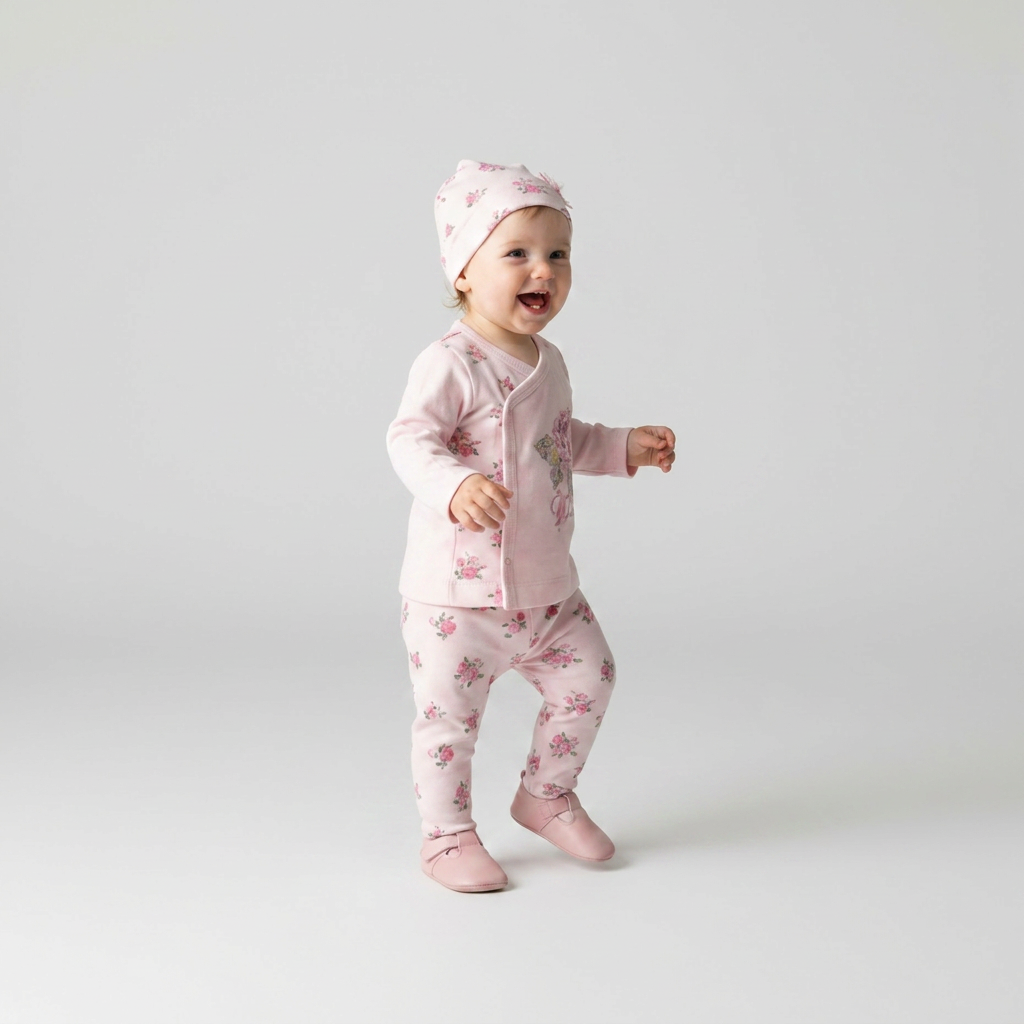 Ensemble 3 pièces nouveau-né Rosy Rose