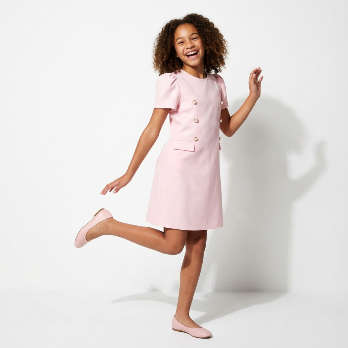 Royal Button A-Line Dress