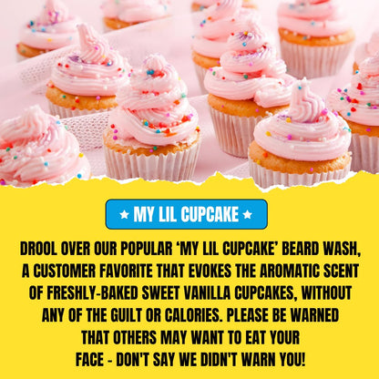 My Lil Cupcake Shampoing à Barbe (150 ml) – Douce Vanille Cupcake avec Parfum de Crème au Beurre Onctueuse | Shampoing et Nettoyant Doux pour Barbe