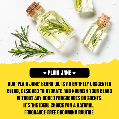 Huile à barbe Plain Jane (30 ml) – Nature, sans parfum ni fragrance | Huile de soin premium pour la barbe