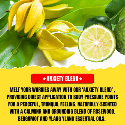 Roll-on aux huiles essentielles apaisantes (10ml) – Bois de rose, Bergamote & Ylang Ylang | Aromathérapie calmante contre le stress et l'anxiété