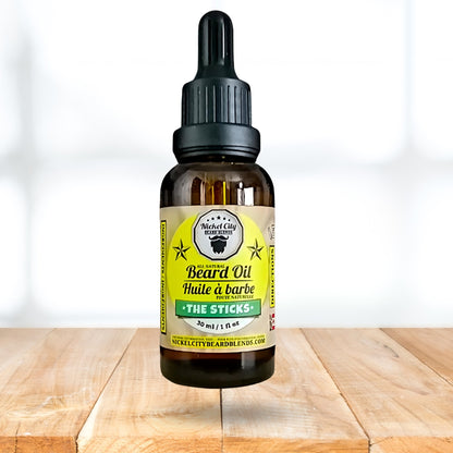 Huile à Barbe The Sticks (30ml) – Cèdre et Agrumes Tropicaux | Huile à Barbe Conditionnante Premium