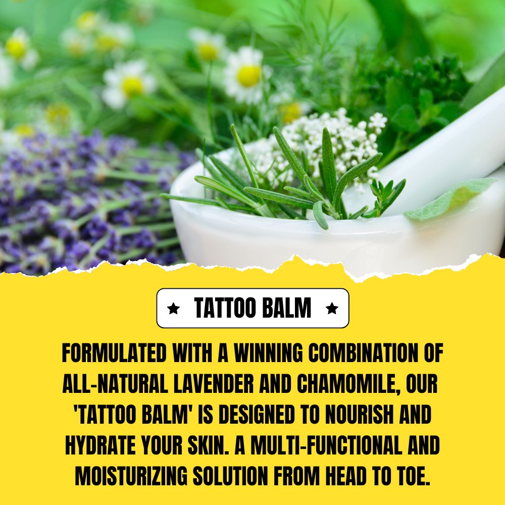 Baume Peau Sèche & Tatouage (15g) – Lavande & Camomille | Baume Apaisant pour Tatouages, Peau Sèche & Eczéma