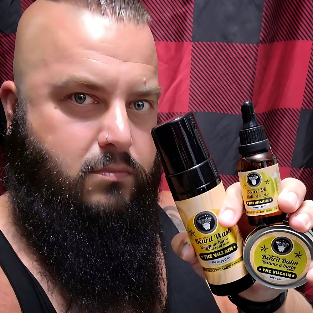 Huile à Barbe Le Vilain (30ml) – Tabac Épicé, Cuir Frais, Cognac & Bourbon avec Vanille Crémeuse | Huile à Barbe Conditionnante de Qualité Supérieure