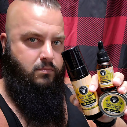 Huile à Barbe Le Vilain (30ml) – Tabac Épicé, Cuir Frais, Cognac & Bourbon avec Vanille Crémeuse | Huile à Barbe Conditionnante de Qualité Supérieure