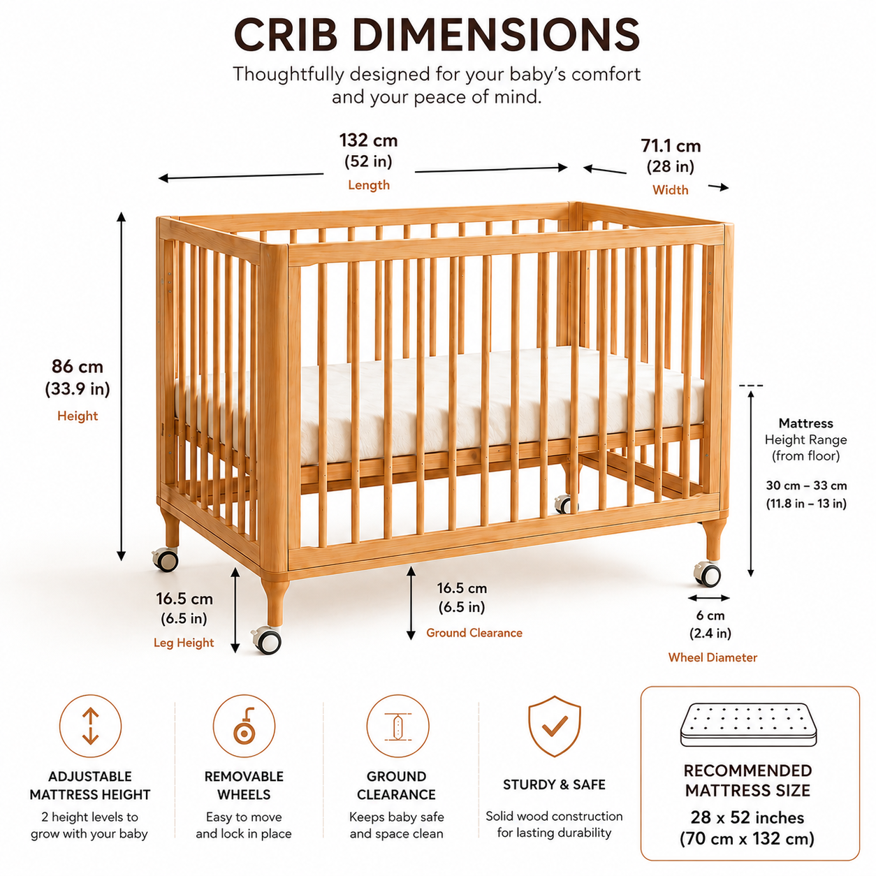 Lit de bébé convertible 5-en-1 MIMI Nest
