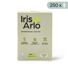 Boîte individuelle de serviettes hygiéniques régulières 100 % coton biologique - Vrac (250)