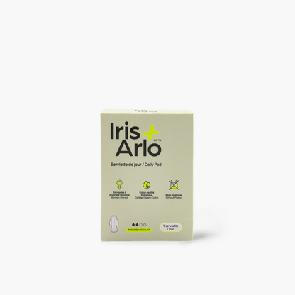 Boîte individuelle de serviettes hygiéniques régulières 100 % coton biologique - Vrac (250)