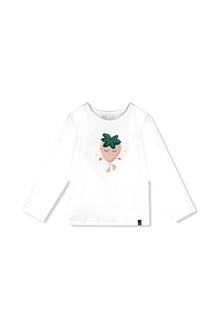 Long Sleeve Organic Cotton Strawberry T-Shirt Off White