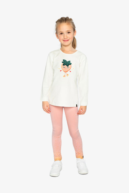 Long Sleeve Organic Cotton Strawberry T-Shirt Off White