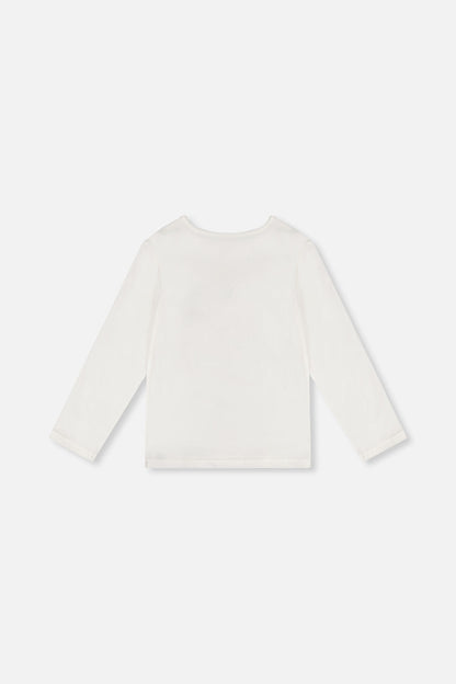 Long Sleeve Organic Cotton Strawberry T-Shirt Off White