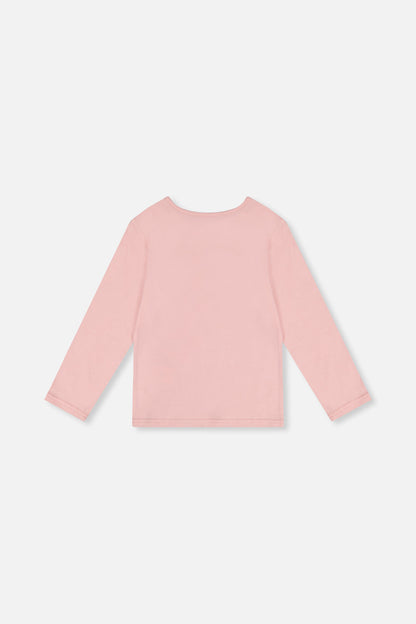 Long Sleeve Organic Cotton T-Shirt Pale Dusty Pink