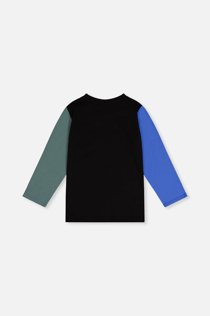Long Sleeve T-Shirt Black, Blue And Green