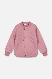 Quilted Raglan Sleeve Jacket Mauve Pink