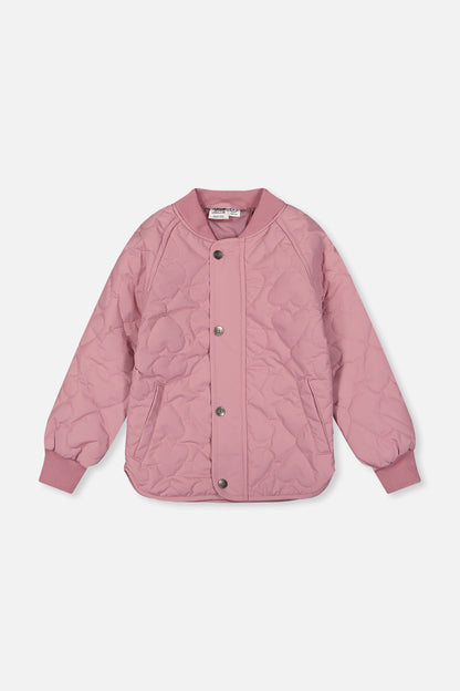 Quilted Raglan Sleeve Jacket Mauve Pink