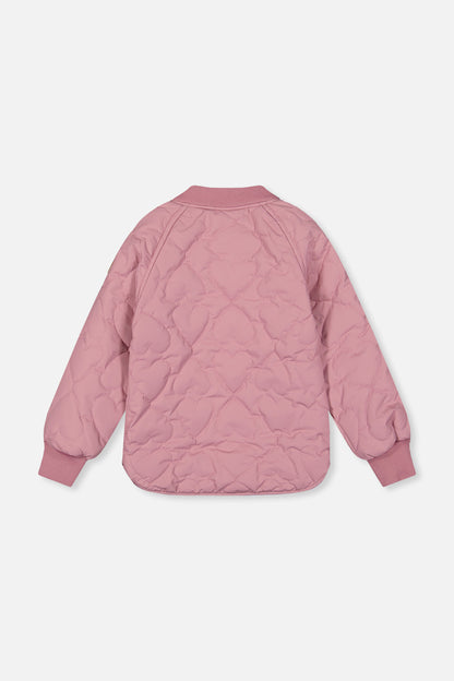 Quilted Raglan Sleeve Jacket Mauve Pink