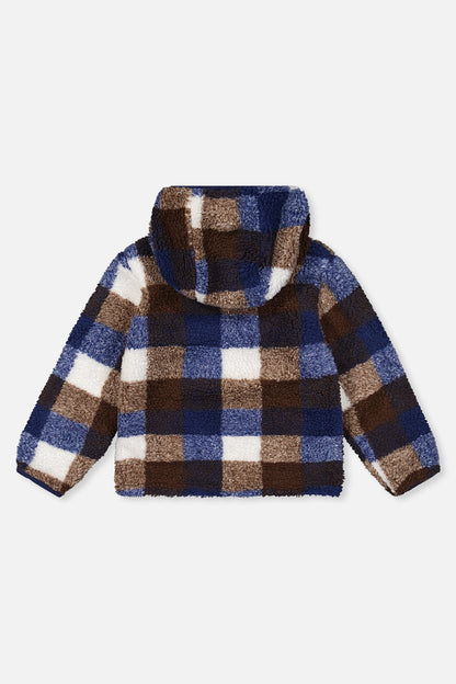 Baby Reversible Mid-Season Jacket Dark Blue And Brown