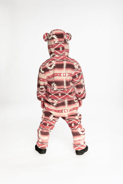 Baby Mid-Season Plush One-Piece Outerwear Aztec Pink