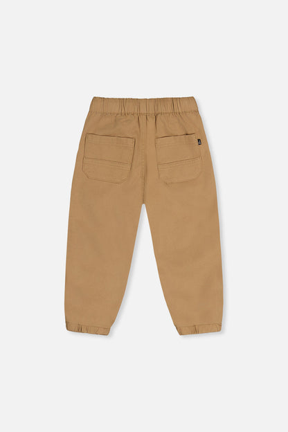 Stretch Canvas Jogger Pants Beige