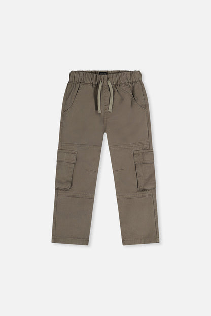 Twill Pants With Cargo Pockets Grey