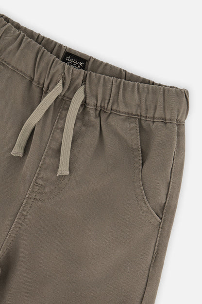 Twill Pants With Cargo Pockets Grey