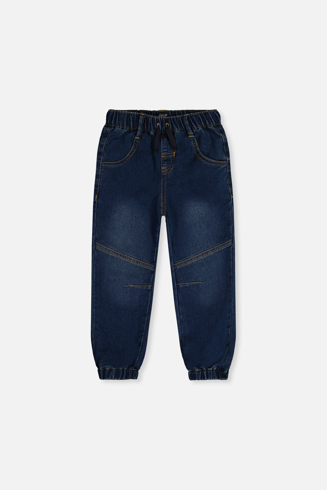 French Terry Denim Jogger Pants Navy Blue